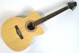 A Woodstock electric guitar, in acoustic form,