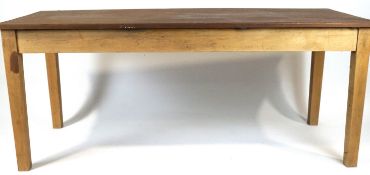 A mahogany rectangular artist's studio table, on square tapering legs,