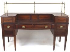 A Regency mahogany cross banded sideboard,