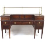 A Regency mahogany cross banded sideboard,