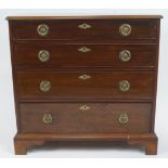 A 19th century flame mahogany chest of drawers,