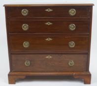 A 19th century flame mahogany chest of drawers,