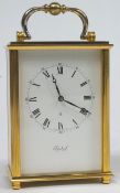 An 'Imhof' brass rectangular section carriage clock, eight day with fifteen jewel lever,