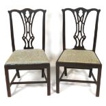 A pair of 19th century mahogany chairs,
