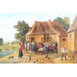 Richard Temple, a Continental Tavern scene, oil on board, signed lower left,