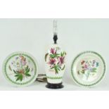 A Portmeirion pottery 'Botanic Garden' baluster form table lamp,