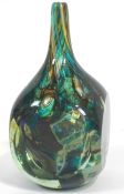 A Mdina glass square section bottle vase, incised marks, dated 1977(?).