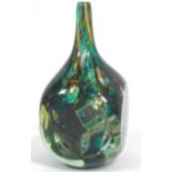 A Mdina glass square section bottle vase, incised marks, dated 1977(?).