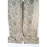 A pair of lined curtains by Christine Waldron with Laura Ashley cotton and chenille fabric