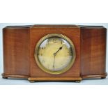 French (retailer R M Seale, Lowestoft) platform escapement clock, in a shaped front mahogany case,