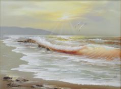 Schabet, Crashing waves, oil on canvas, signed lower left,