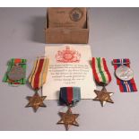 A WWI medal group to : S Walsh, un-mounted, and still in the original delivery box,