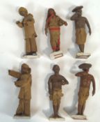 A group of late 19th century Indian Poonah clay and fabric figures consisting of three fishermen,