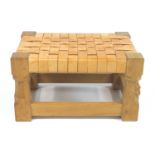 An oak Robert 'Mouseman' Thompson of Kilburn rectangular low stool,