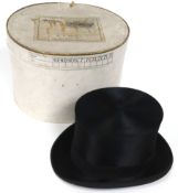 A Parsley's (Bristol Hats, A A Whyatt) black silk top hat,