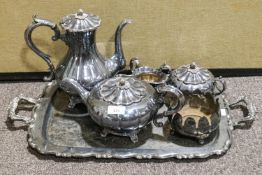 A silver plated four piece tea service,