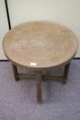 A brass tray table