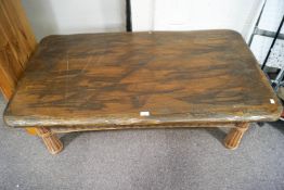 A caned coffee table