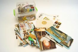 A selection of postcards and stamps