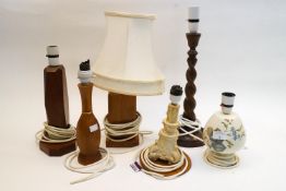 Six table lamps