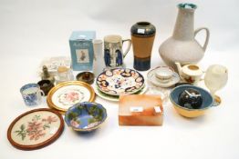 A cloisonne bowl and other items