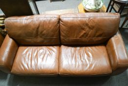 A leather three seat sofa