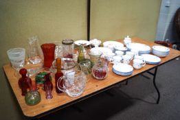 A Doulton dinner and tea service with other ceramics and glass including Portmeirion