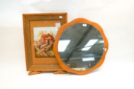 A fire screen and a mirror
