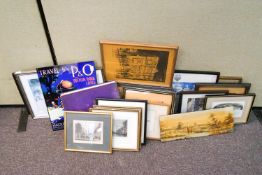 A reproduction P & O metal sign and other pictures