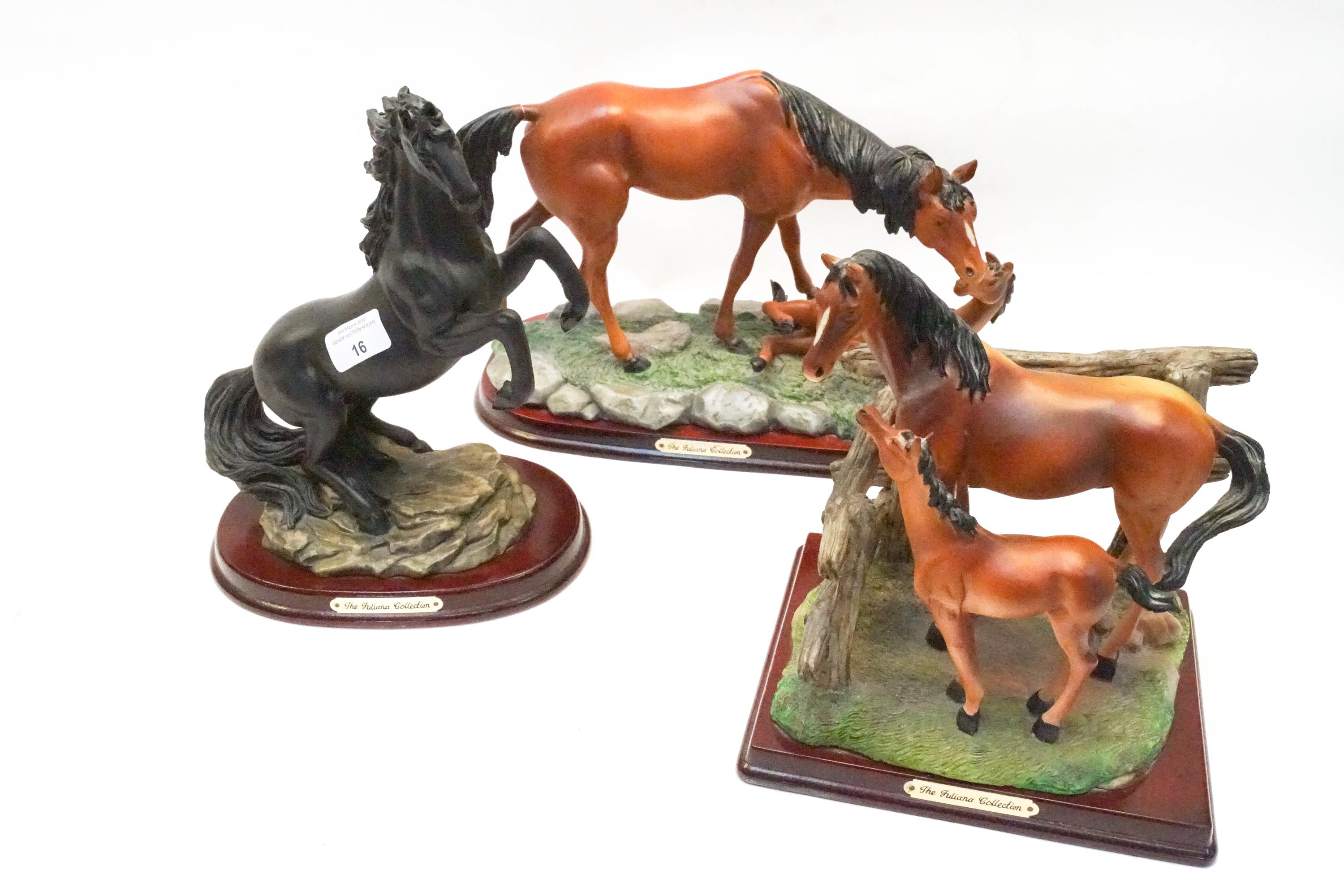 Three 'Juliana' collection horse figures