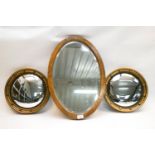 Three mirrors (two round and one oval)