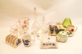 A collection of glass and ceramics,