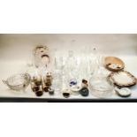 A collection of glass and china