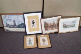 A group of watercolours and other pictures