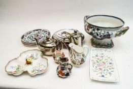 An Imari plate and other ceramics