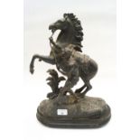 A cast metal Marly horse