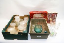 A glass dinner service and other items