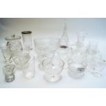 A collection of glass,