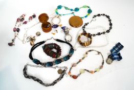 A group of assorted costume jewellery and other items