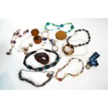 A group of assorted costume jewellery and other items