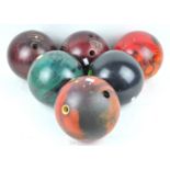 A Pilmo Columbia 300 bowling ball and five others of assorted makes