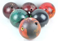 A Pilmo Columbia 300 bowling ball and five others of assorted makes