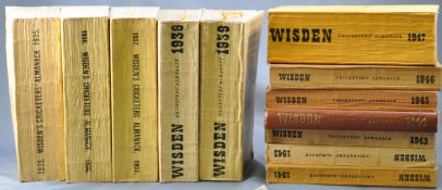 Wisden's Crickers Almanack, twelve editions,