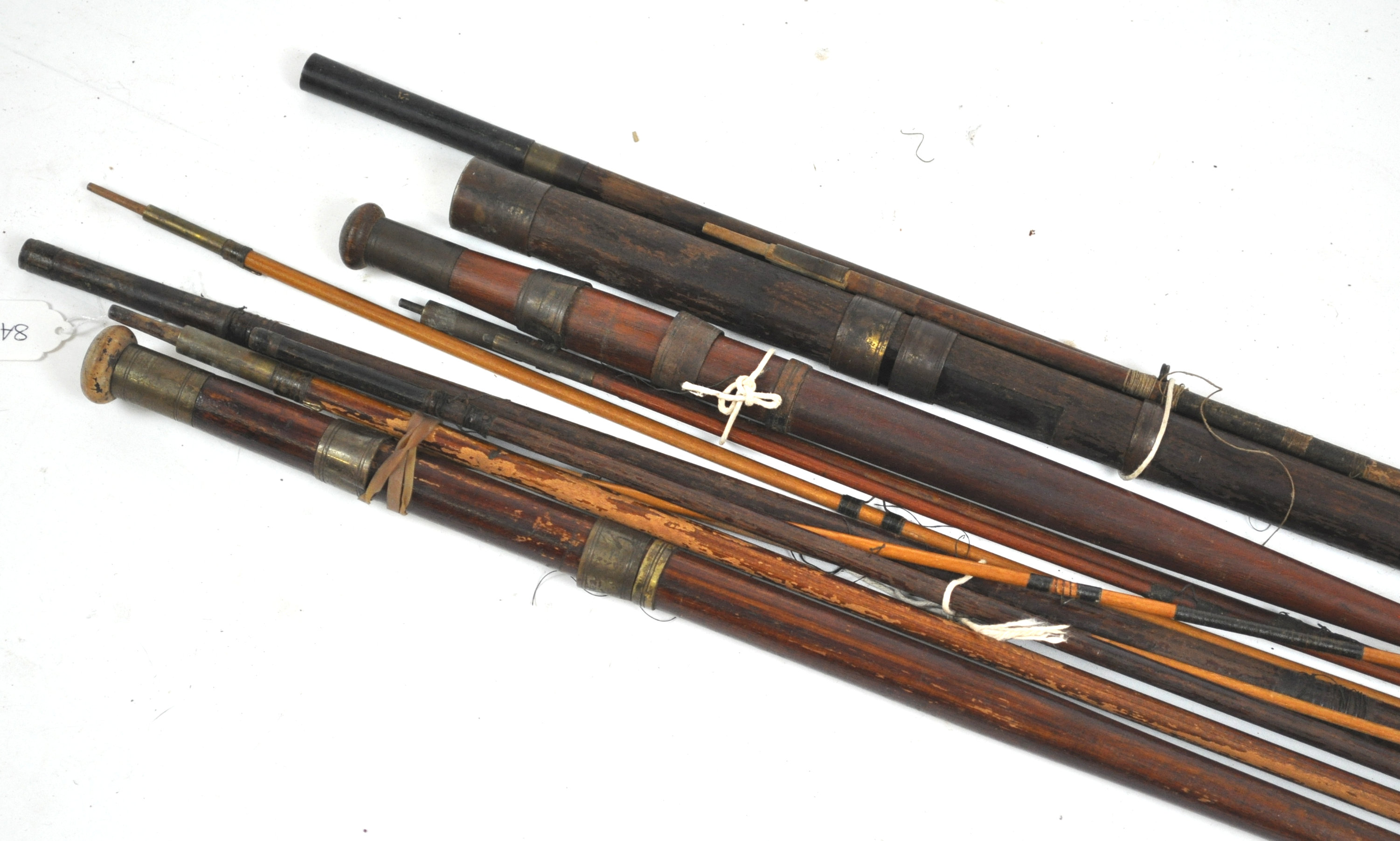 A group of four antique fishing rods, - Image 3 of 4