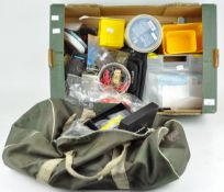 A box of fishing items