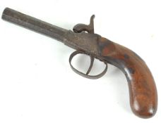 A single shot percussion pistol, circa 1840-1860,