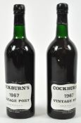 Two bottles of Cockburn's 1967 vintage port, 75cl (?) no proof,