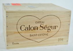 Calon Segur 2016 St Estephe, six bottles,