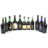 Two bottles of Cognac Grande Champagne 1800 (some ullage) with nine other bottles,