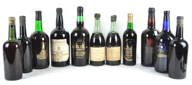 Two bottles of Cognac Grande Champagne 1800 (some ullage) with nine other bottles,